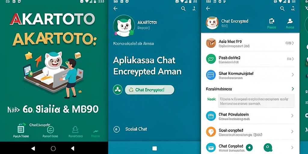 Antarmuka AKARTOTO menampilkan fitur Chat Encrypted dengan intuitif dan aman.