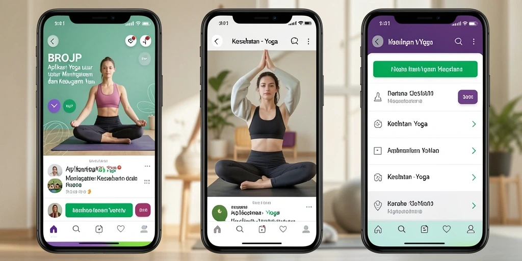 Antarmuka aplikasi BROJP yang intuitif untuk latihan Yoga.