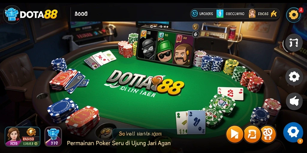 Antarmuka menarik dari permainan Poker DOTA88 di perangkat Anda.