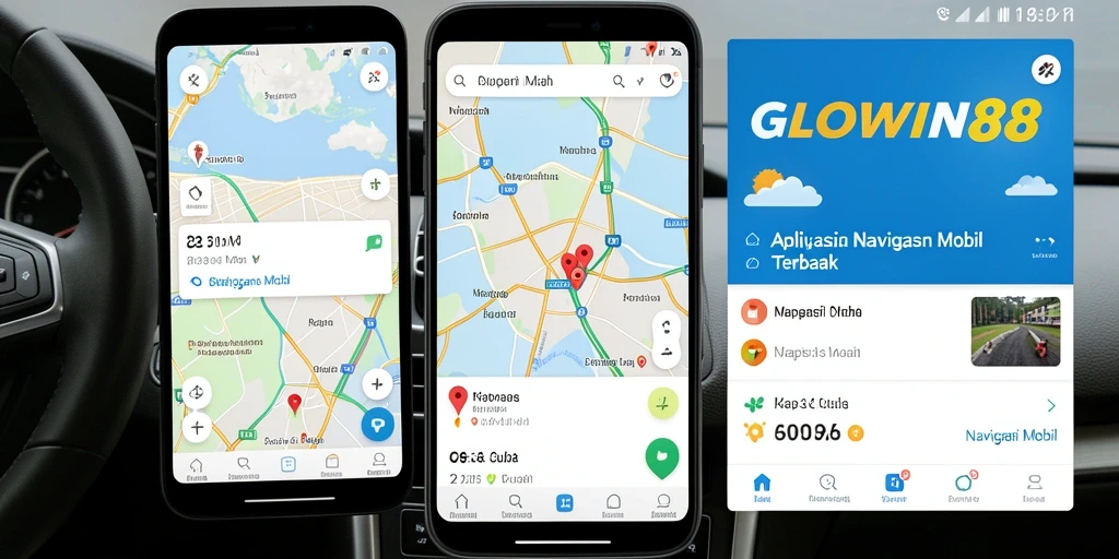 Antarmuka GLOWIN88 yang jelas dan fungsional untuk Navigasi Mobil.