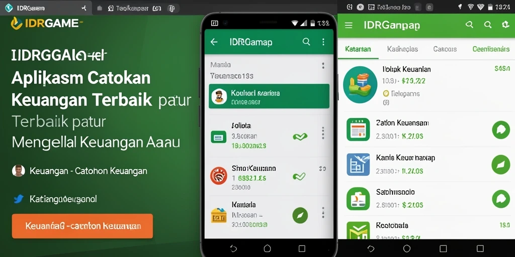Antarmuka aplikasi IDRGAME menampilkan catatan keuangan yang rapi dan terorganisir.